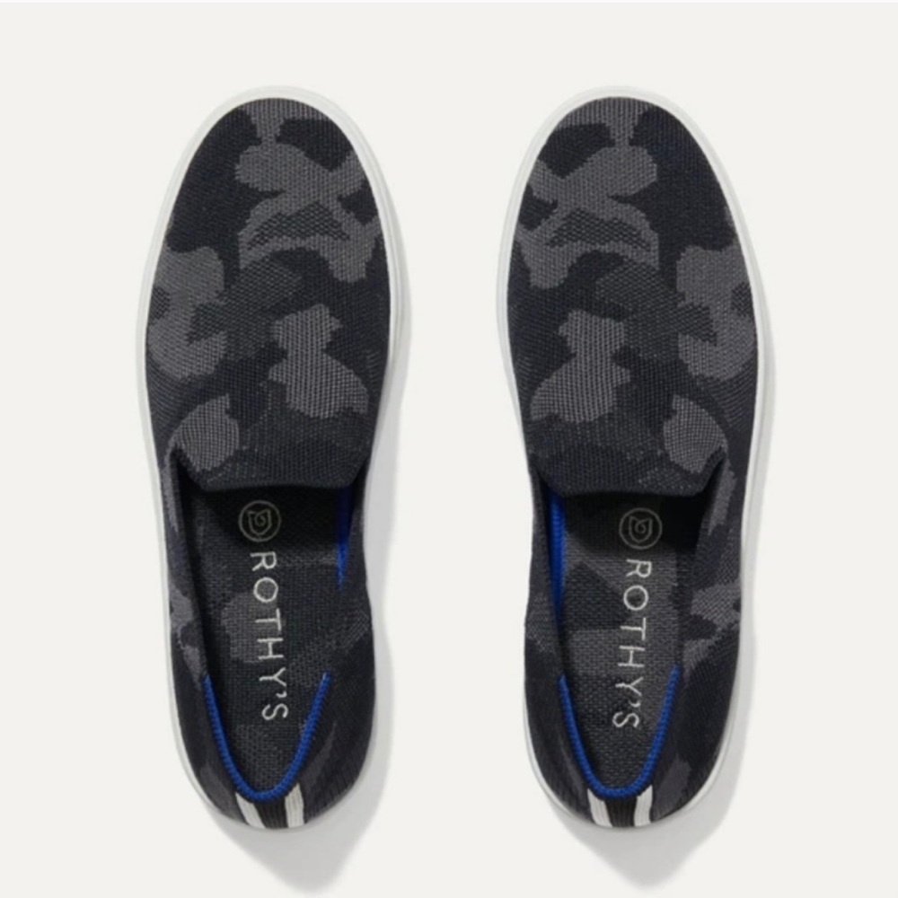 Rothys Grey Camo Slip On Sneaker Size 8